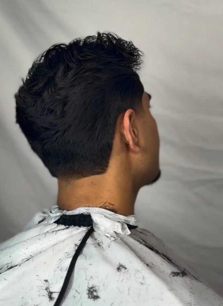 Finished textured crop, back view