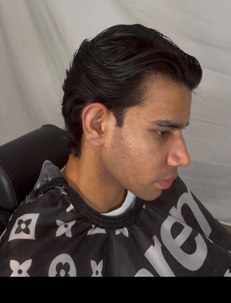 Finished slick-back, side profile